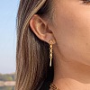 304 Stainless Steel Chain Tassel Stud Earrings for Women LS-IO3537-1-3