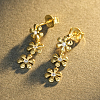 925 Sterling Silver Micro Pave Cubic Zirconia Flower Stud Earrings for Women RH1808-2