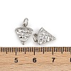 Brass Micro Pave Clear Cubic Zirconia Charms KK-A269-35P-3