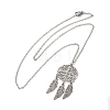 Non-Tarnish 201 Stainless Steel Pendnat Necklace with Cable Chains NJEW-E102-01P-01-2