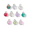 Frosted Baking Painted Glass Charms PALLOY-JF03270-02-1