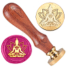 Retro Chakra Golden Tone Brass Sealing Wax Stamp Head AJEW-WH0208-818-1