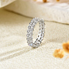 Brass Micro Pave Cubic Zirconia Finger Rings for Women QU5613-6-1