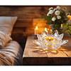 Lotus Shape Glass Candle Holder DJEW-WH0039-176B-5