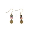Alloy Lampwork Rondelle Beaded Dangle Earrings FS-WGC6024-01-5