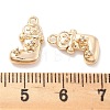 Brass Micro Pave Cubic Zirconia Charms KK-M102-01G-3