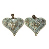 Heart Tibetan Style Alloy Big Pendants X-TIBEP-R342-10-RS-1