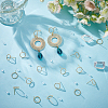 20Pcs Brass Textured Ring Stud Earrings for Women KK-BC0009-23-4