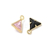 Brass with Cubic Zirconia and Glass Pendants KK-Z136-28G-2