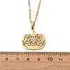 Halloween 304 Stainless Steel Hollow Floral Pumpkin Pendant Cable Chain Necklaces for Men Women NJEW-K308-09G-5