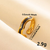 Stylish 304 Stainless Steel Enamel Cuff Ring UV8723-6-1