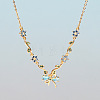 Brass Pave Cubic Zirconia Flower Bowknot Pendant Necklaces for Women WGA7CA3-01-2