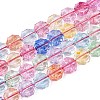 Transparent Crackle Glass Beads Strands GLAA-Q108-03A-M-1