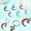 7Pcs Natural & Synthetic Mixed Stone Keychains KEYC-FS00049-2