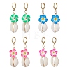 Polymer Clay 3D Flower Hoop Earrings EJEW-JE06968-2