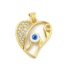 Rack Plating Brass Micro Pave Cubic Zirconia Pendants KK-G513-44G-1