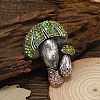 Mushroom Rhinestone Brooch Pin PW-WGEBA46-02-1