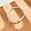 304 Stainless Steel Beaded Bracelets for Women BJEW-M056-08G-01-5