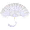 Plastic Folding Fan with Tassels AJEW-WH20130-170A-1