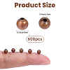 600Pcs Brass Smooth Round Beads KK-PA0001-17-2