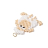 Beaded Sheep Charms PALLOY-MZ01160-02-4