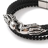 Braided Microfiber Leather Multi-strand Bracelets BJEW-B096-06J-2