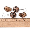 Leopard Print Acrylic with 304 Stainless Steel Dangle Earrings EJEW-Z171-01P-5