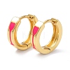 Brass Enamel Hoop Earrings KK-P205-15G-2