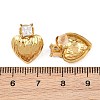 304 Stainless Steel Pave Single Cubic Zirconia Heart Stud Earrings for Women SA-CBAB549-04G-5