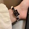 Ceramic & Wood Beads Stretch Bracelet for Women WGD81E8-02-1