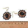 Halloween Gothic Synthetic Turquoise Skull Dangle Earrings EJEW-MZ00807-01-5
