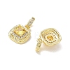 Brass Micro Pave Yellow Cubic Zirconia Charms CU-CBA6305-08G-2
