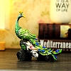 Creative Peacock Resin Statue Decoration DJEW-PW0012-062-1