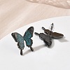 Butterfly Brass Stud Earrings for Women EJEW-F404-01B-3