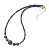 Natural Lapis Lazuli Round Graduated Beaded Necklaces NJEW-JN05654-02-4