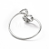 201 Stainless Steel Paw Print and Heart Finger Ring RJEW-J051-27P-3