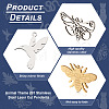 24Pcs 6 Style Ion Plating(IP) 201 Stainless Steel Pendants STAS-FW0001-23-3