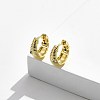 Brass Micro Pave Cubic Zirconia Huggie Hoop Earrings EJEW-BB67135-3