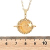 Natural Yellow Hematoid Quartz Copper Wire Wrapped Planet Pendant Brass Cable Chain Necklaces for Women NJEW-TA00260-03-4