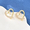Brass Micro Pave Cubic Zirconia Stud Earrings CU-CBACDF6-02G-2