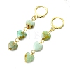 Gemstone Leverback Dangle Earrings for Women EJEW-JE07282-5