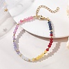 Chakra Dyed Natural Malaysia Jade Rondelle Beaded Bracelets for Women BJEW-JB13147-1