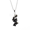 Natural Gemstone Chip Beads Tassel Alloy Cable Chain Necklaces WGF6F78-05-1