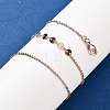 Brass Cable & Flat Sequin Chains Necklaces for Women NJEW-D302-44RG-3