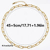 304 Stainless Steel Textured Paperclip Chain Necklaces for Women HX6515-2-1