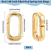 2Pcs Brass Spring Gate Rings FIND-BBC0004-41B-2