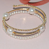 Iron Alloy Rhinestone Bangles WGEC1B5-02-2