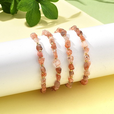 Natural Sunstone Beads Bracelets for Women BJEW-H623-02S-06-1