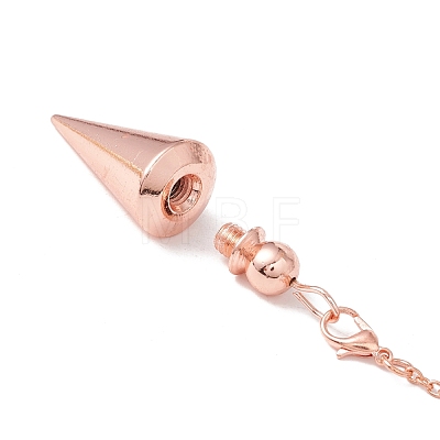 Rack Plating Brass Cable Chain Cone Dowsing Pendulums HJEW-G016-01RG-1