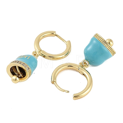 Bell Brass & Enamel Hoop Earrings for Women EJEW-U015-25G-B-1